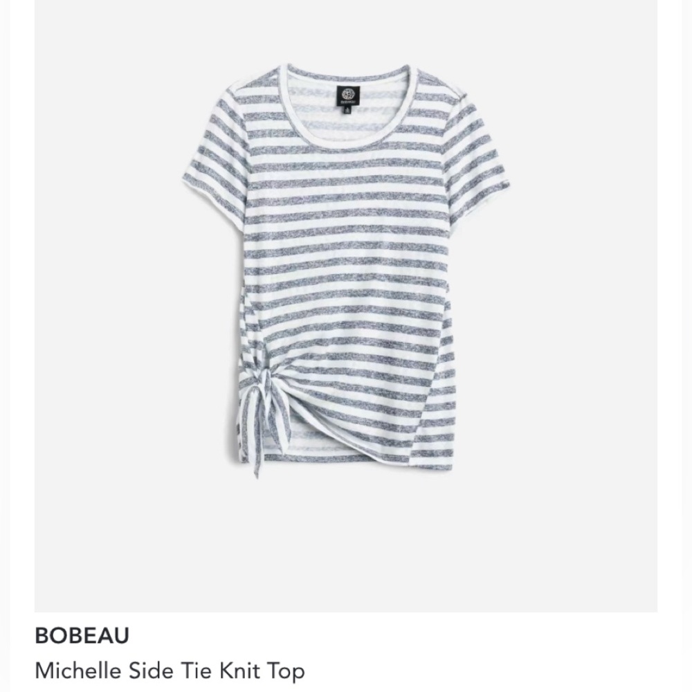 BOBEAI LIKE NEW XL SIDE KNIT TOP STITCHFIX EUC STRIPE NAUTICAL SHORT SLEEVE PLUS